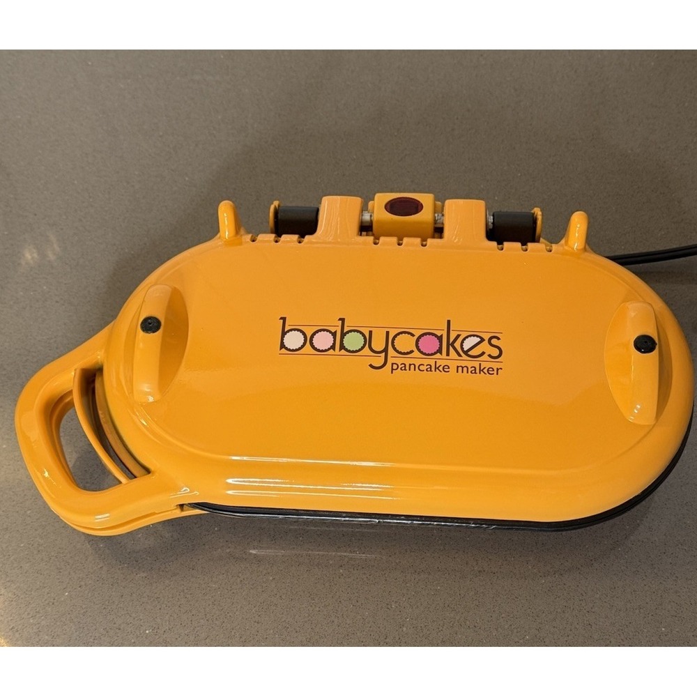 RARE Orange The Original BABYCAKES Flip Over Pancake Maker PK-22 TESTED WORKS